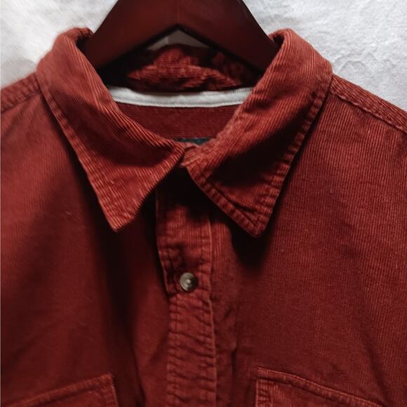 Redhead Men's XL Shirt Top Button-up Long-sleeved‎ Corduroy Red/Orange - Picture 1 of 7
